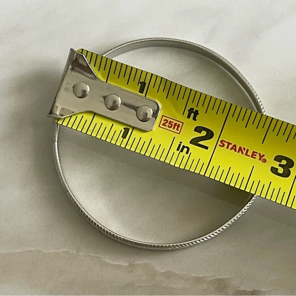 Vintage Sterling Wells Silver Basic Bangle Bracelet - Picture 5 of 5